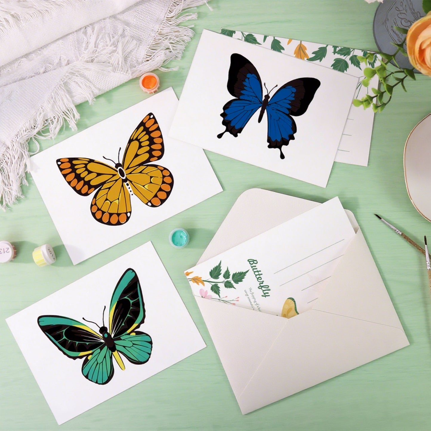 Butterflies Paint by Numbers Postcard Kit – Set of 5 Cards Free Shipping - Paintarthub
