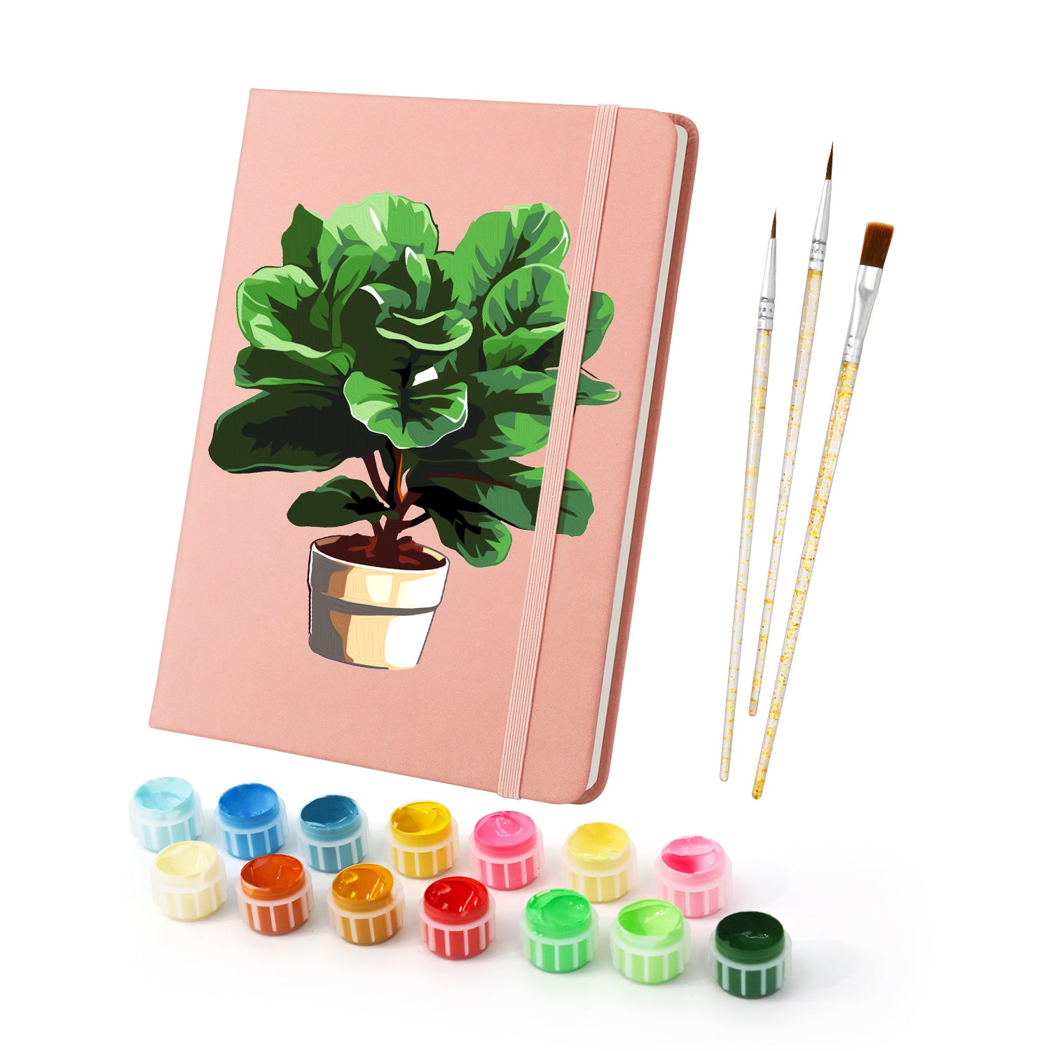 fiddle leaf fig painting Plant Paint by Numbers Notebook - Fiddle Leaf Fig