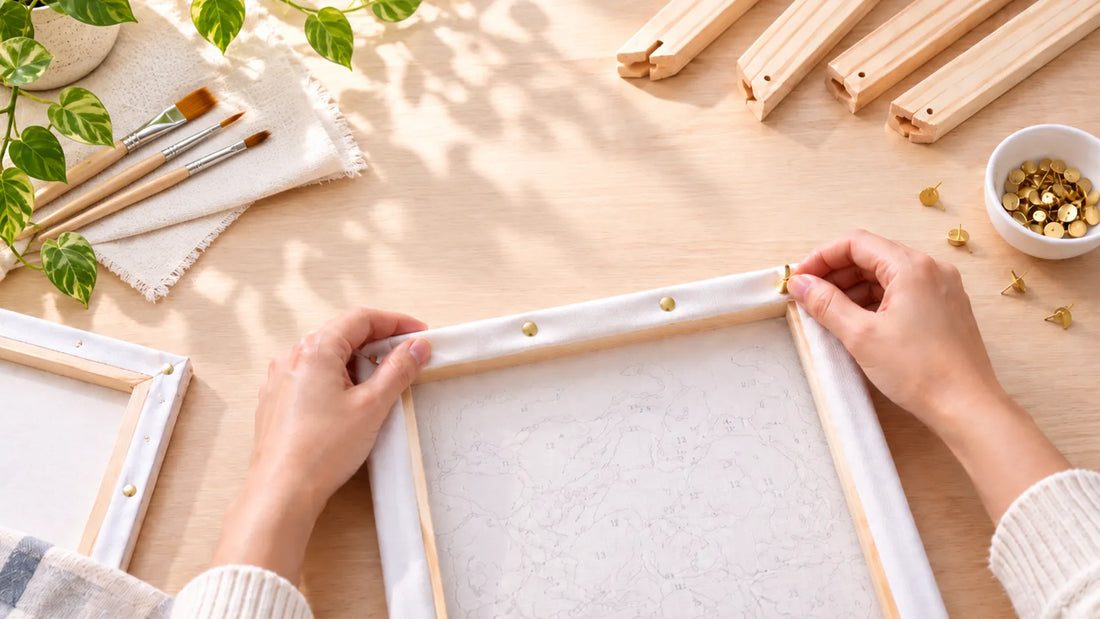 How to Frame a Paint by Numbers Canvas with a DIY Wooden Frame