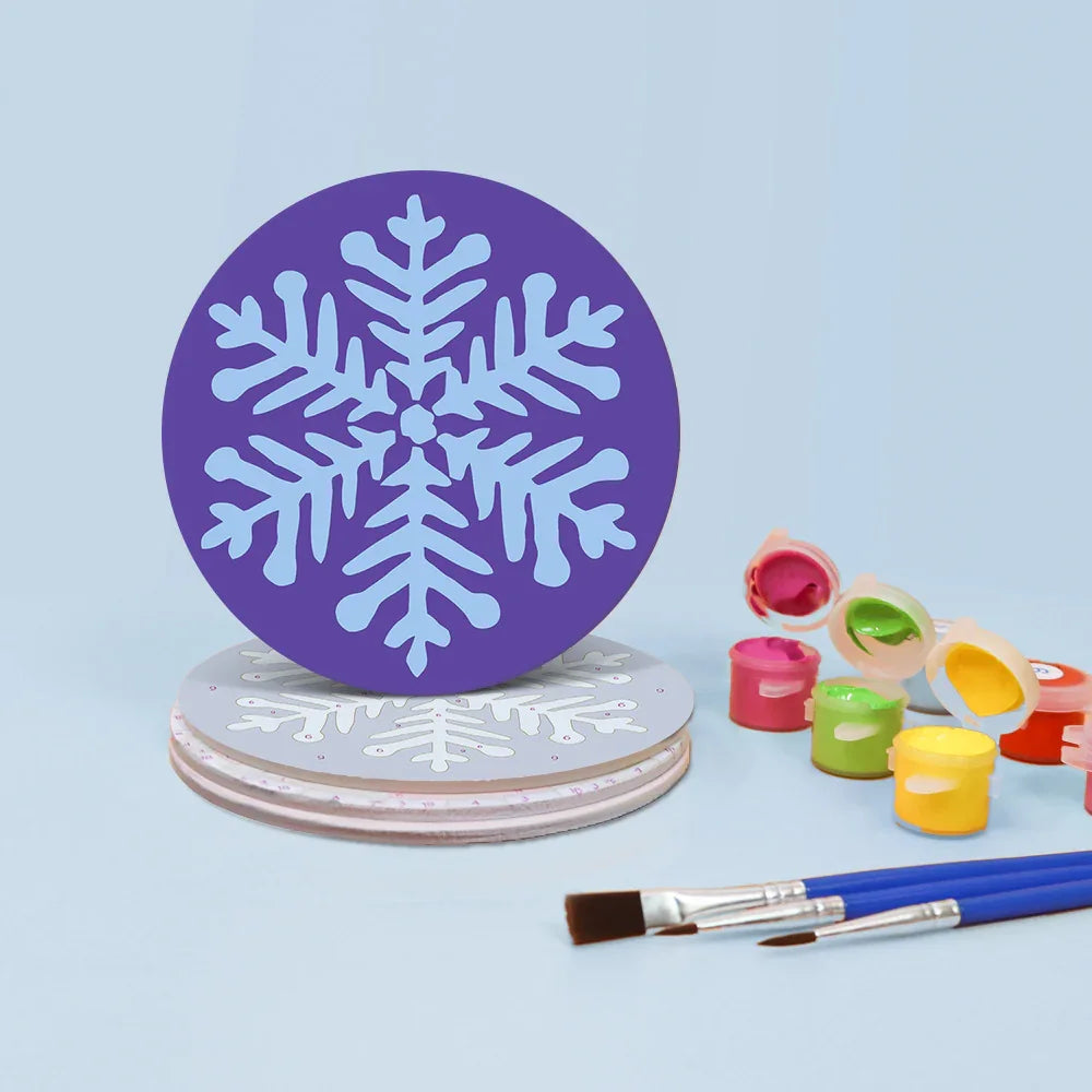 Paint by Numbers Coasters 4 Pieces - Colorful Snowflake Free Shipping - Paintarthub