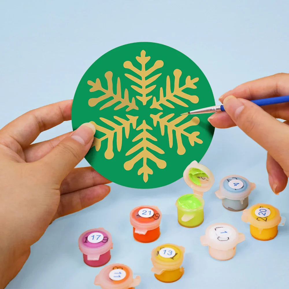 Paint by Numbers Coasters 4 Pieces - Colorful Snowflake Free Shipping - Paintarthub