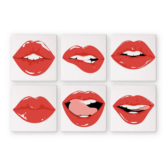 Mini Paint by Numbers 6 Pieces - Red Lips Free Shipping - Paintarthub