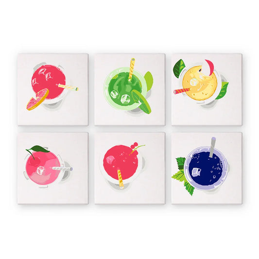 Mini Paint by Numbers 6 Pieces - Colorful Smoothie Free Shipping - Paintarthub