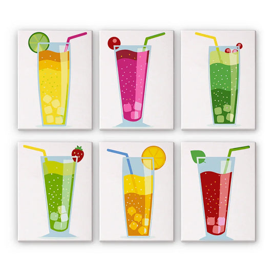 Mini Paint by Numbers 6 Pieces - Green Smoothie Free Shipping - Paintarthub