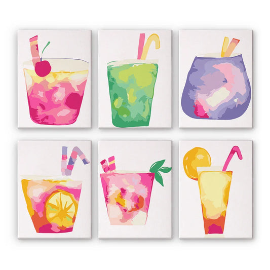 Mini Paint by Numbers 6 Pieces - Tropical Vibes Free Shipping - Paintarthub