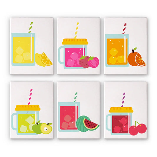 Mini Paint by Numbers 6 Pieces - Fruit Smoothie Free Shipping - Paintarthub