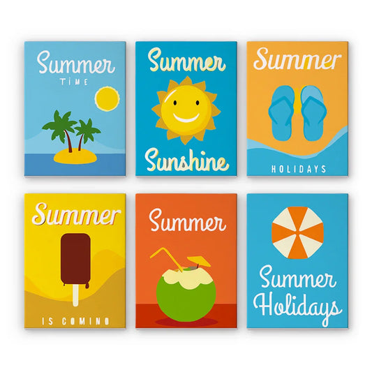 Mini Paint by Numbers 6 Pieces - Summer Sunshine Free Shipping - Paintarthub