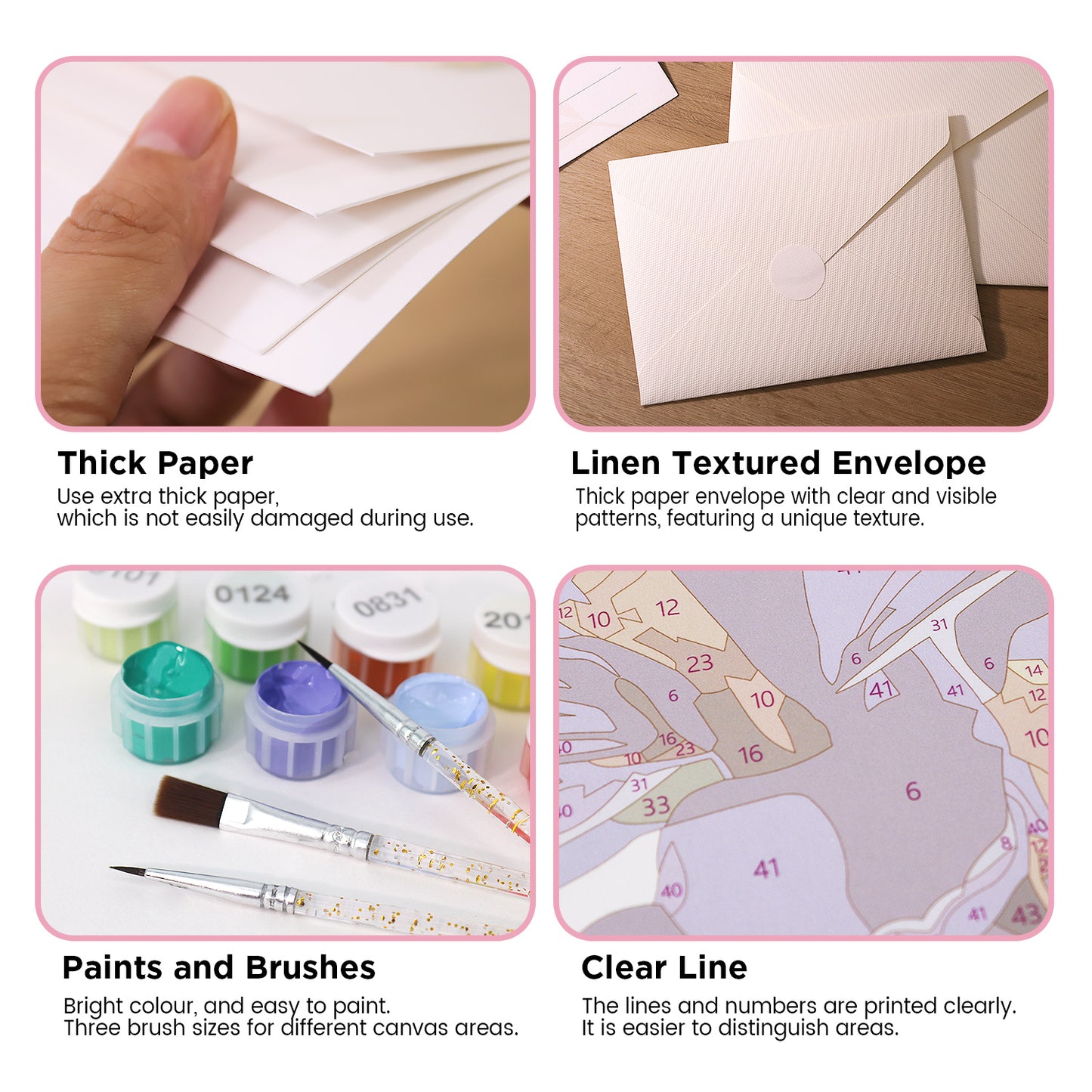 Floral Paint by Numbers Postcard Kit – Set of 5 Cards