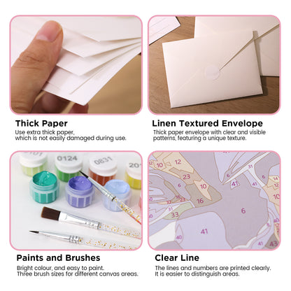 Floral Paint by Numbers Postcard Kit – Set of 5 Cards