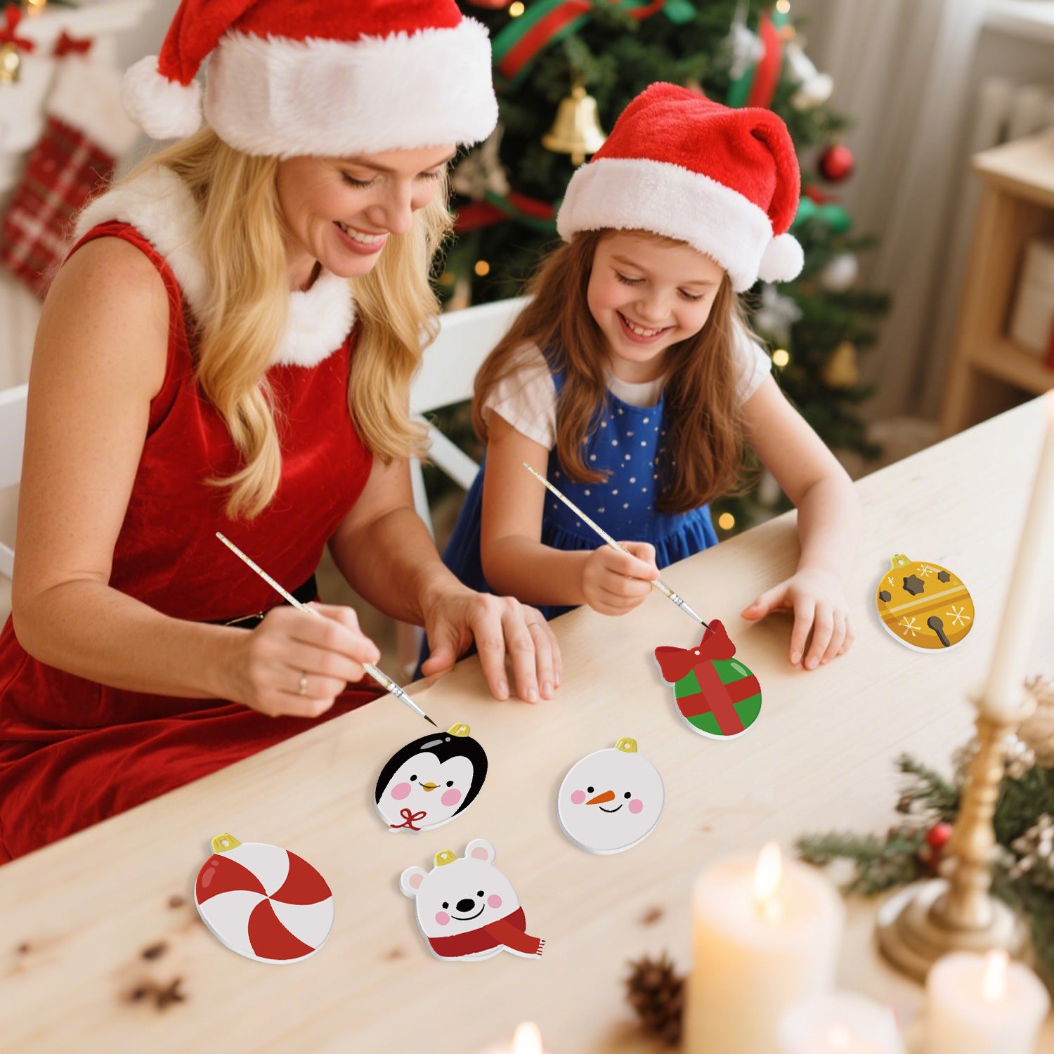 Christmas Animal Ornaments Paint by Numbers Kit (8pcs) Free Shipping - Paintarthub