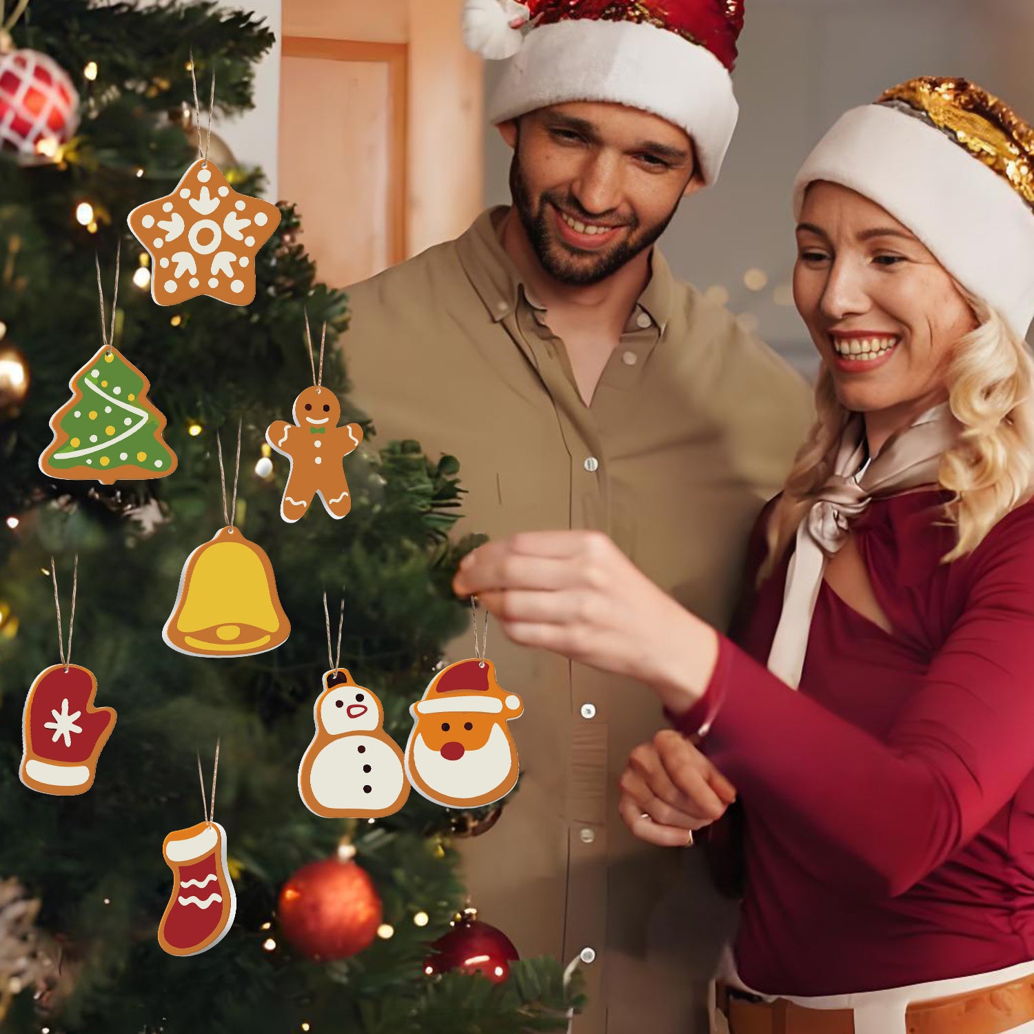 Whimsical Christmas Joy – Playful Ornament Paint by Numbers Kit (8pcs) Free Shipping - Paintarthub