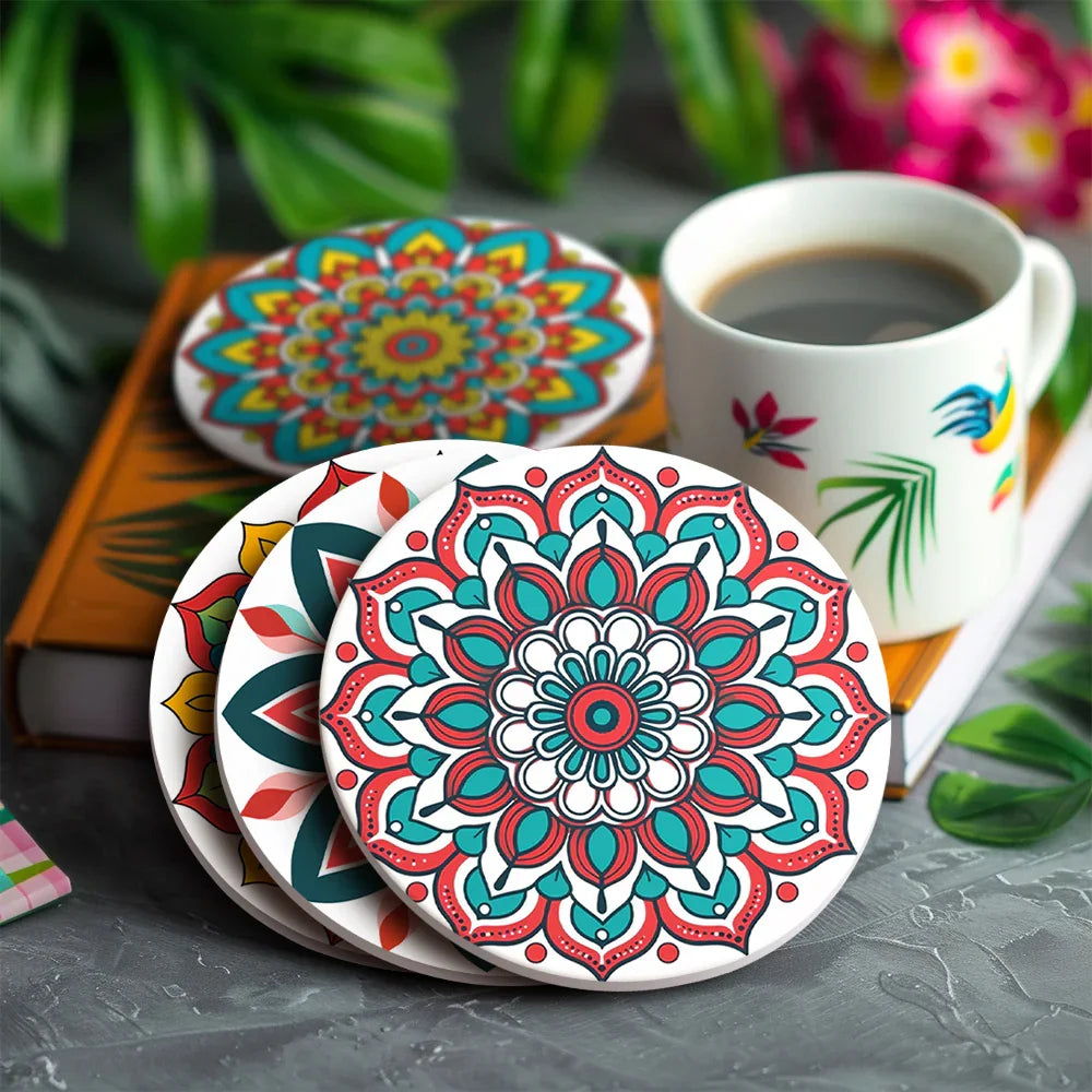 Paint by Numbers Coasters 6 Pieces - Mandala Pattern Free Shipping - Paintarthub