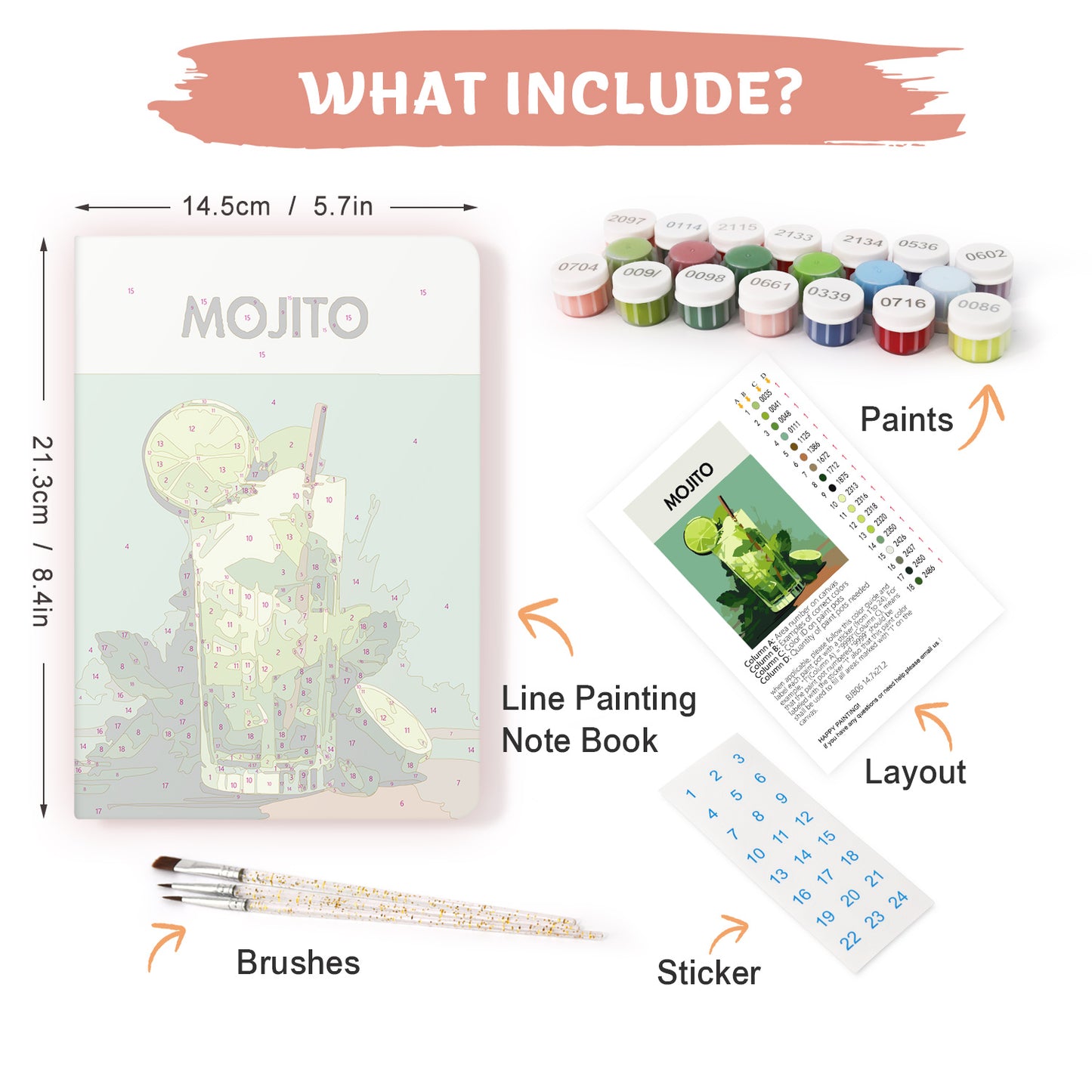 Cocktail Paint by Numbers Notebook - Mojito Free Shipping - Paintarthub