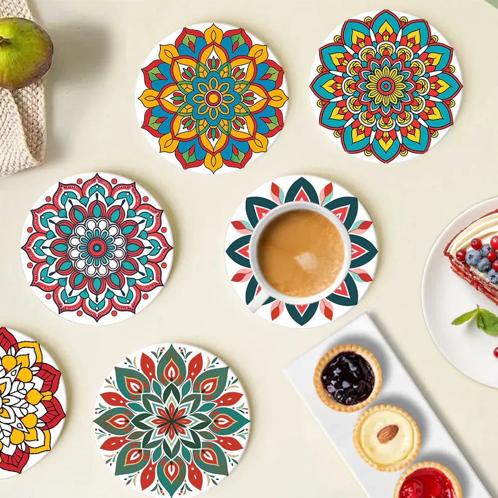 Paint by Numbers Coasters 6 Pieces - Mandala Pattern Free Shipping - Paintarthub