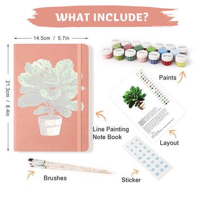 Plant Paint by Numbers Notebook - Fiddle Leaf Fig Free Shipping - Paintarthub