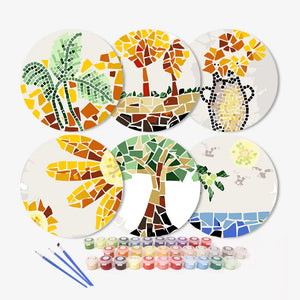 Paint by Numbers Placemats 6 Pieces - Botanical Mosaic Free Shipping - Paintarthub