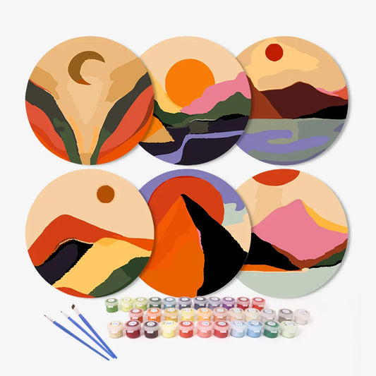 Paint by Numbers Placemats 6 Pieces - Sunset & Sunrise Free Shipping - Paintarthub