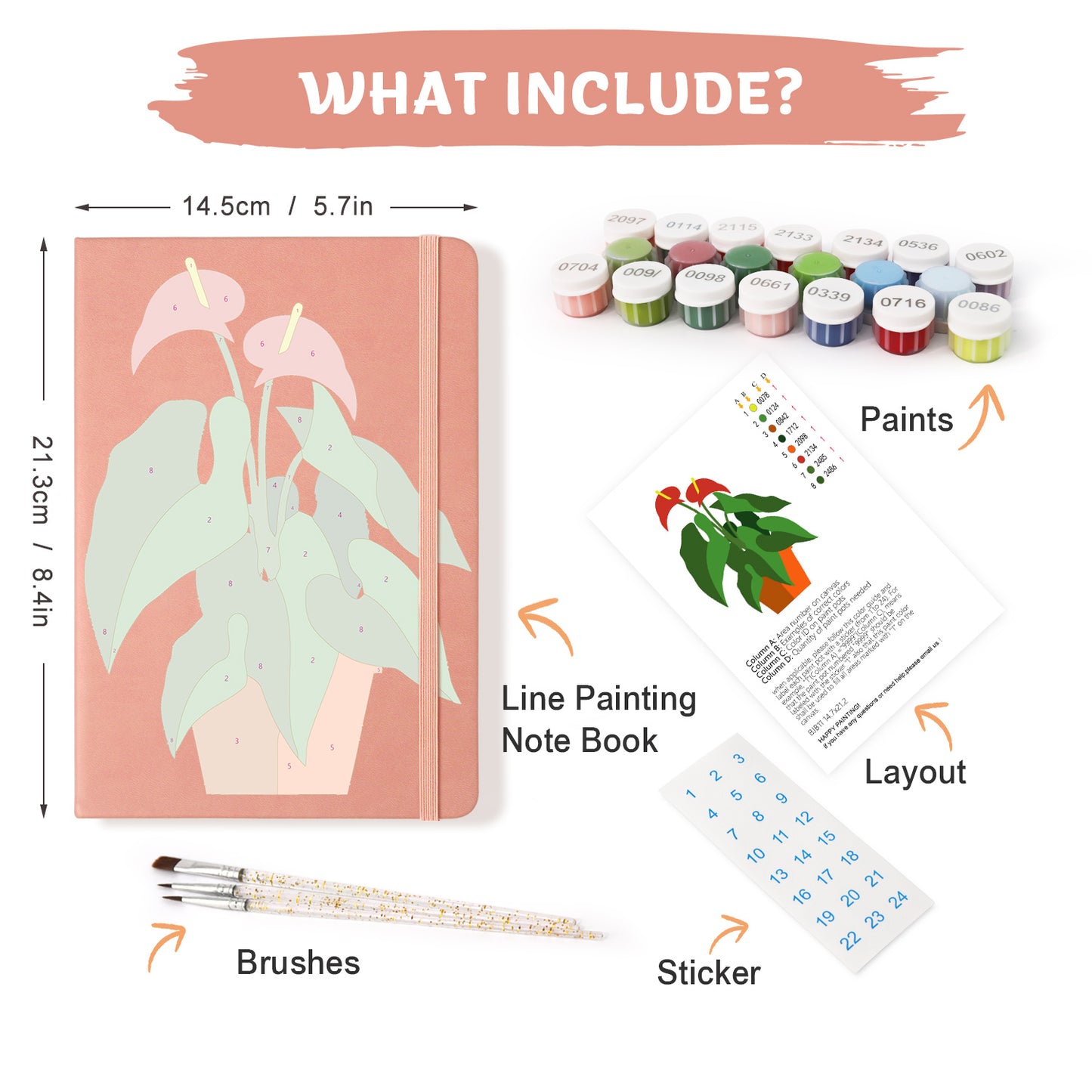 Plant Paint by Numbers Notebook - Anthurium Free Shipping - Paintarthub