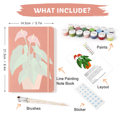 Plant Paint by Numbers Notebook - Anthurium Free Shipping - Paintarthub