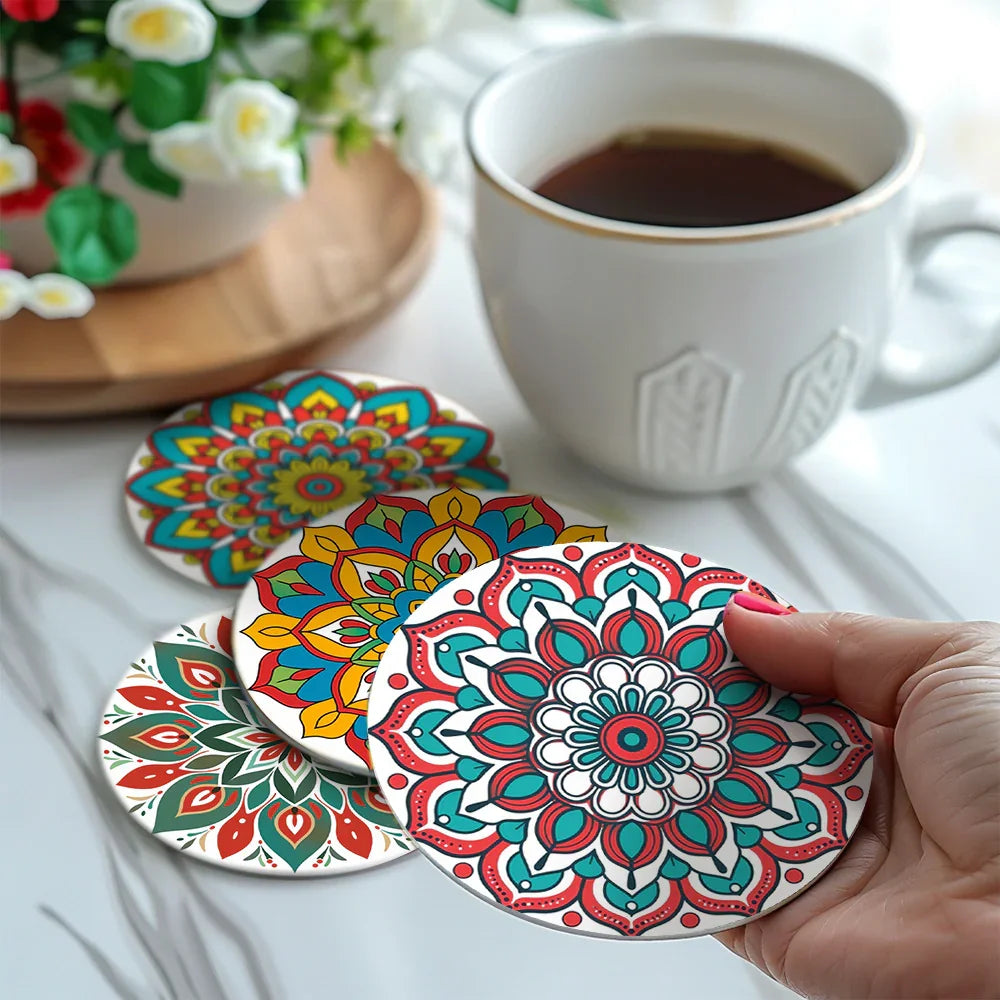 Paint by Numbers Coasters 6 Pieces - Mandala Pattern Free Shipping - Paintarthub