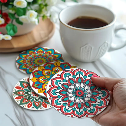 Paint by Numbers Coasters 6 Pieces - Mandala Pattern Free Shipping - Paintarthub