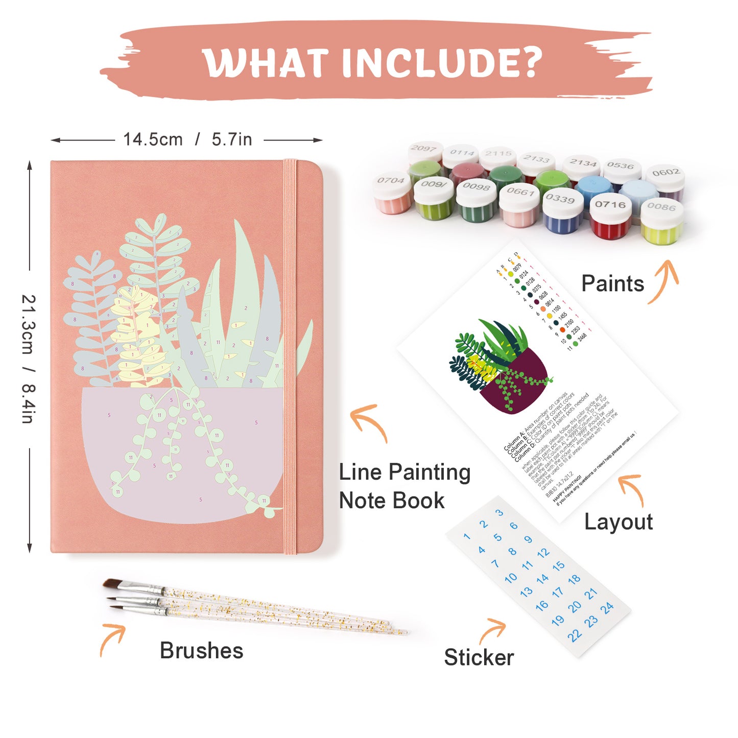 Plant Paint by Numbers Notebook - Succulent Arrangement Free Shipping - Paintarthub