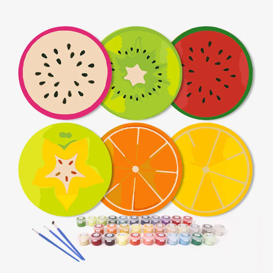 Paint by Numbers Placemats 6 Pieces - Fruit Slice Free Shipping - Paintarthub