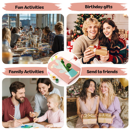 Plant Paint by Numbers Notebook - Flowering Cactus Free Shipping - Paintarthub