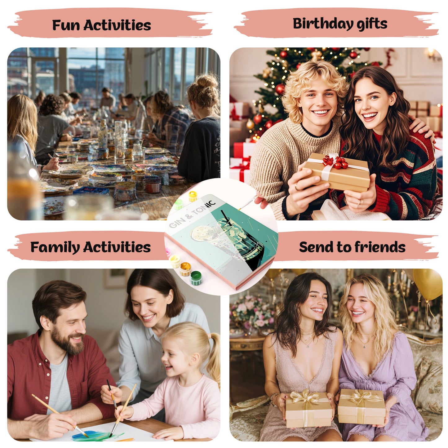 Cocktail Paint by Numbers Notebook - Gin & Tonic Free Shipping - Paintarthub