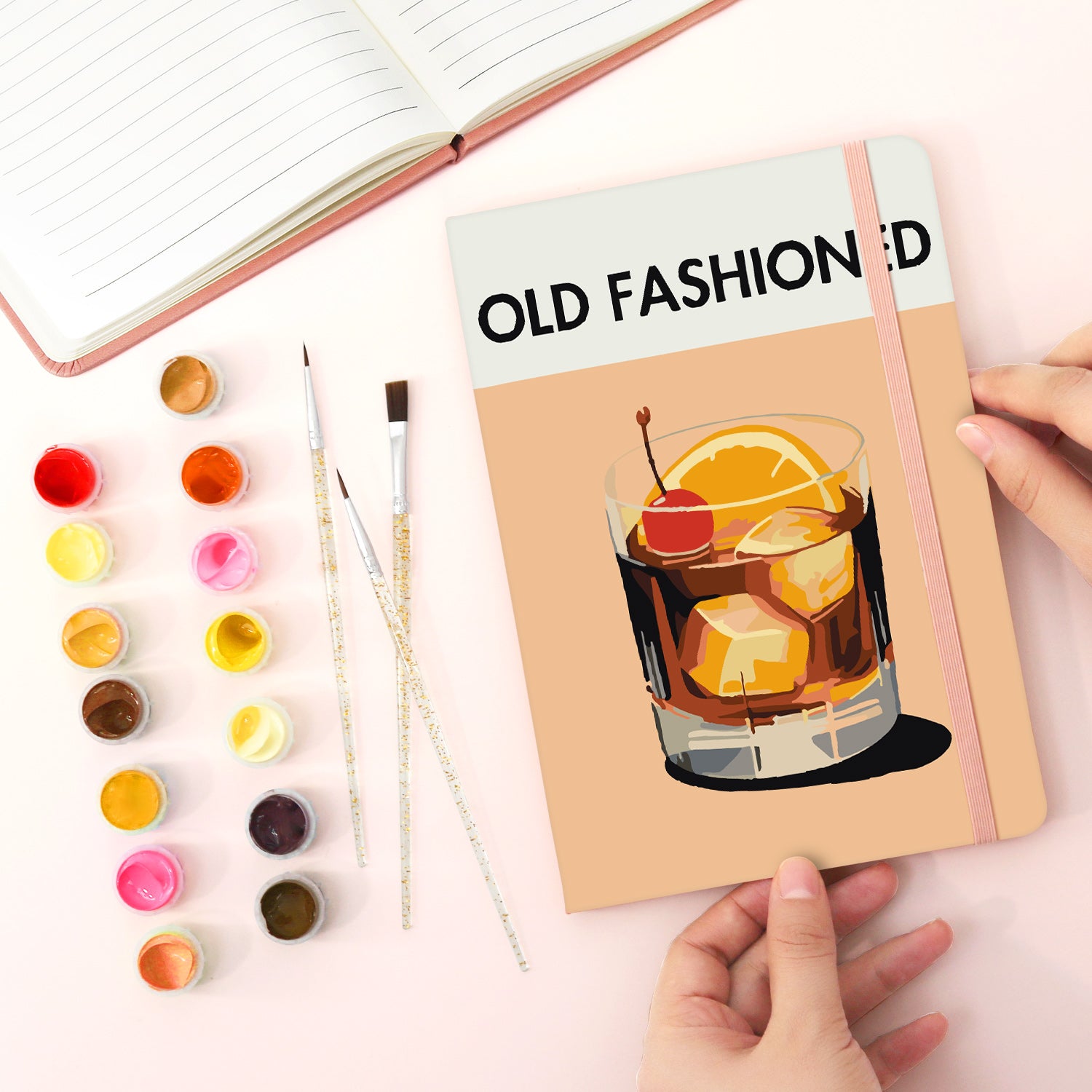 Cocktail Paint by Numbers Notebook - Old Fashioned Free Shipping - Paintarthub