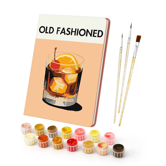 Cocktail Paint by Numbers Notebook - Old Fashioned Free Shipping - Paintarthub