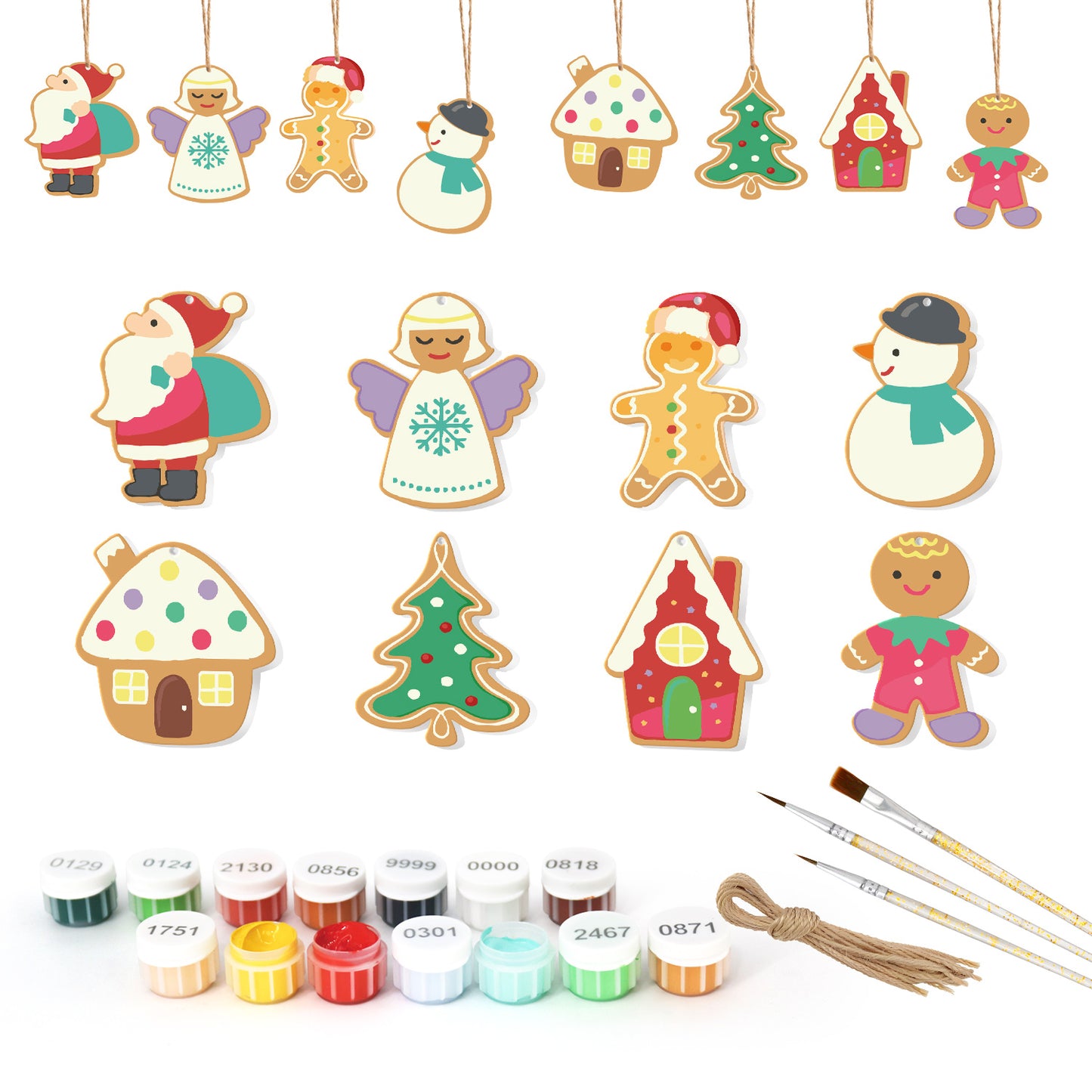 Christmas Storybook Ornaments Paint by Numbers Kit (8pcs) Free Shipping - Paintarthub