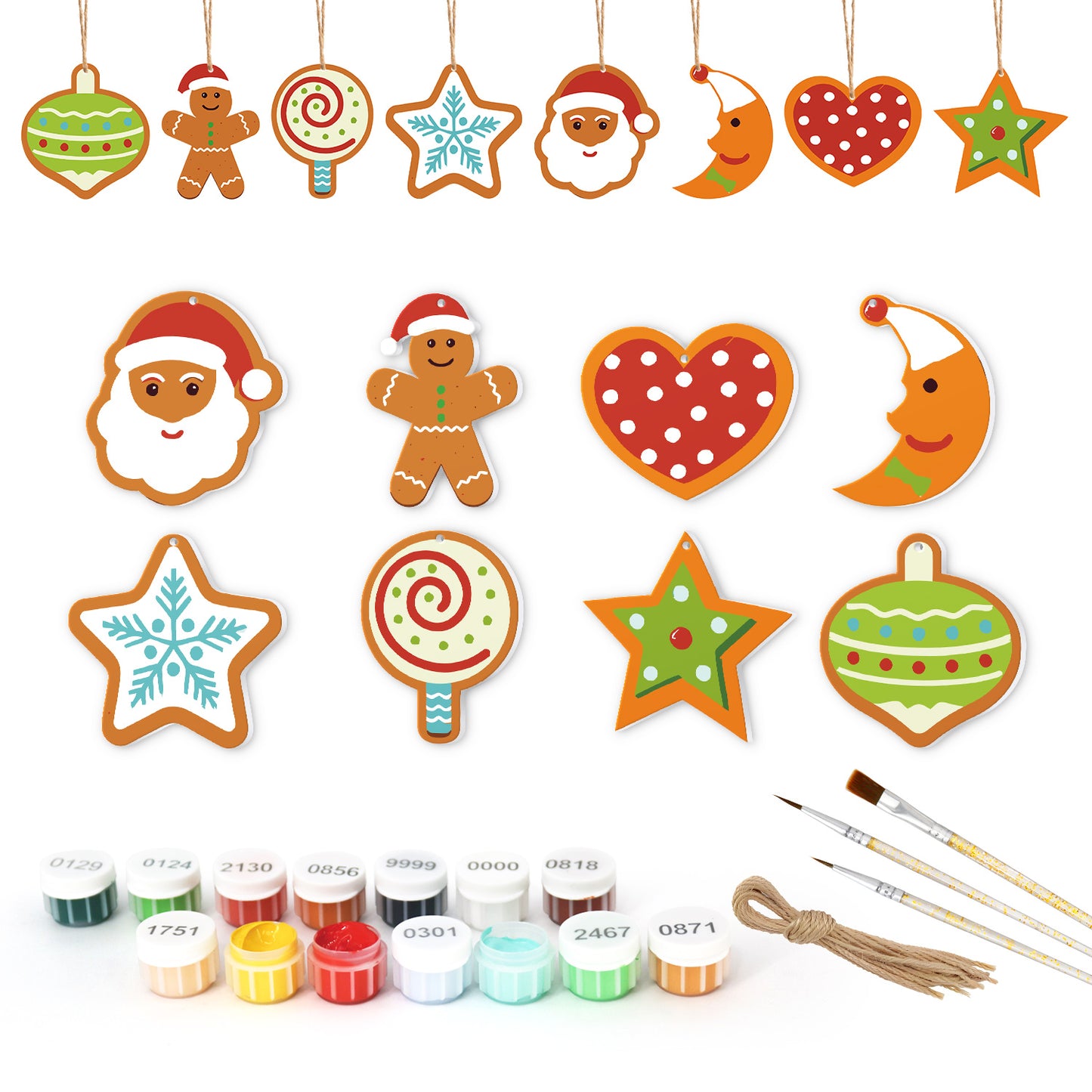 Starry Christmas Night – Celestial Ornament Paint by Numbers Kit (8pcs) Free Shipping - Paintarthub