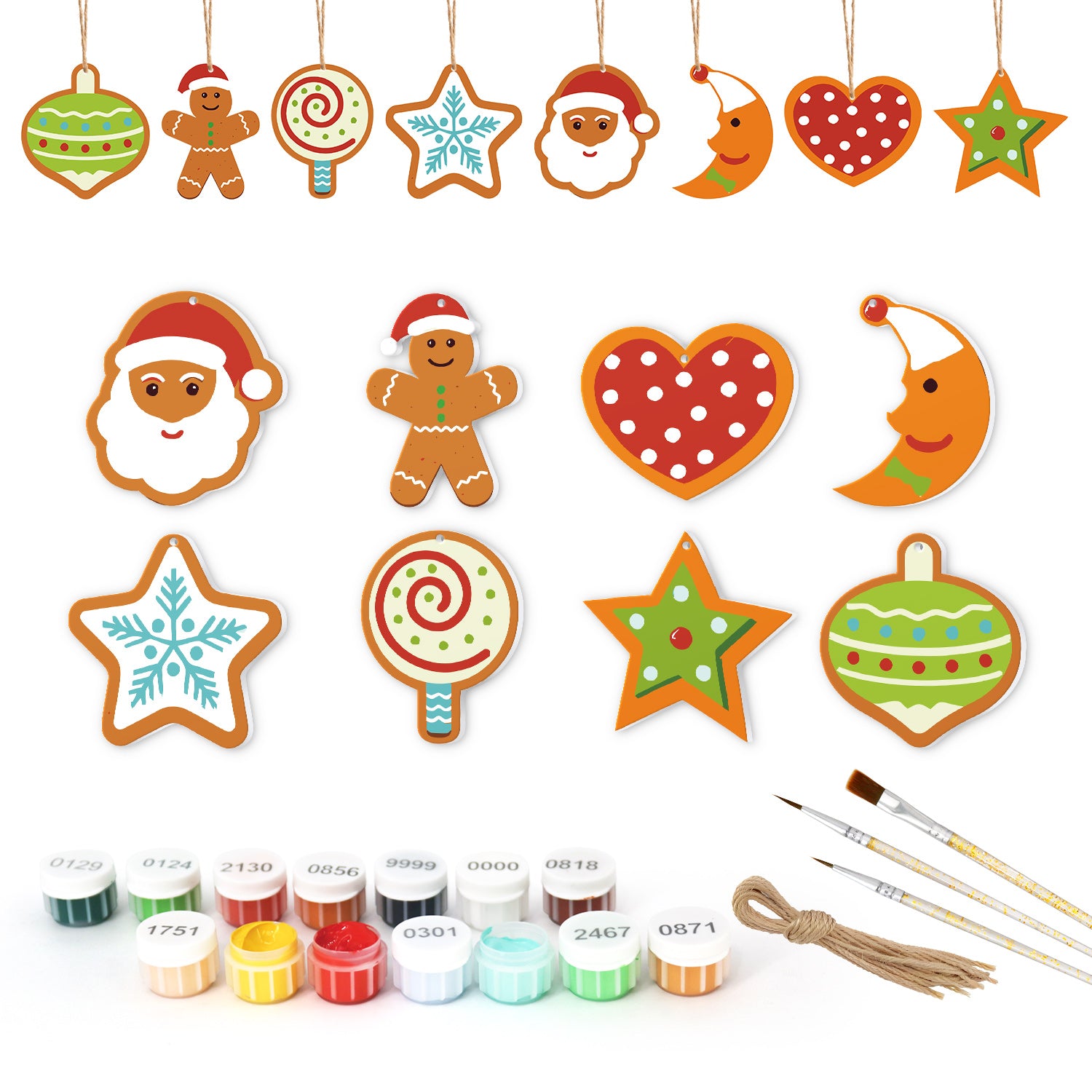 Starry Christmas Night – Celestial Ornament Paint by Numbers Kit (8pcs) Free Shipping - Paintarthub
