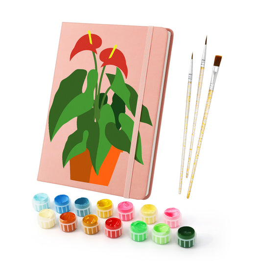 Plant Paint by Numbers Notebook - Anthurium Free Shipping - Paintarthub