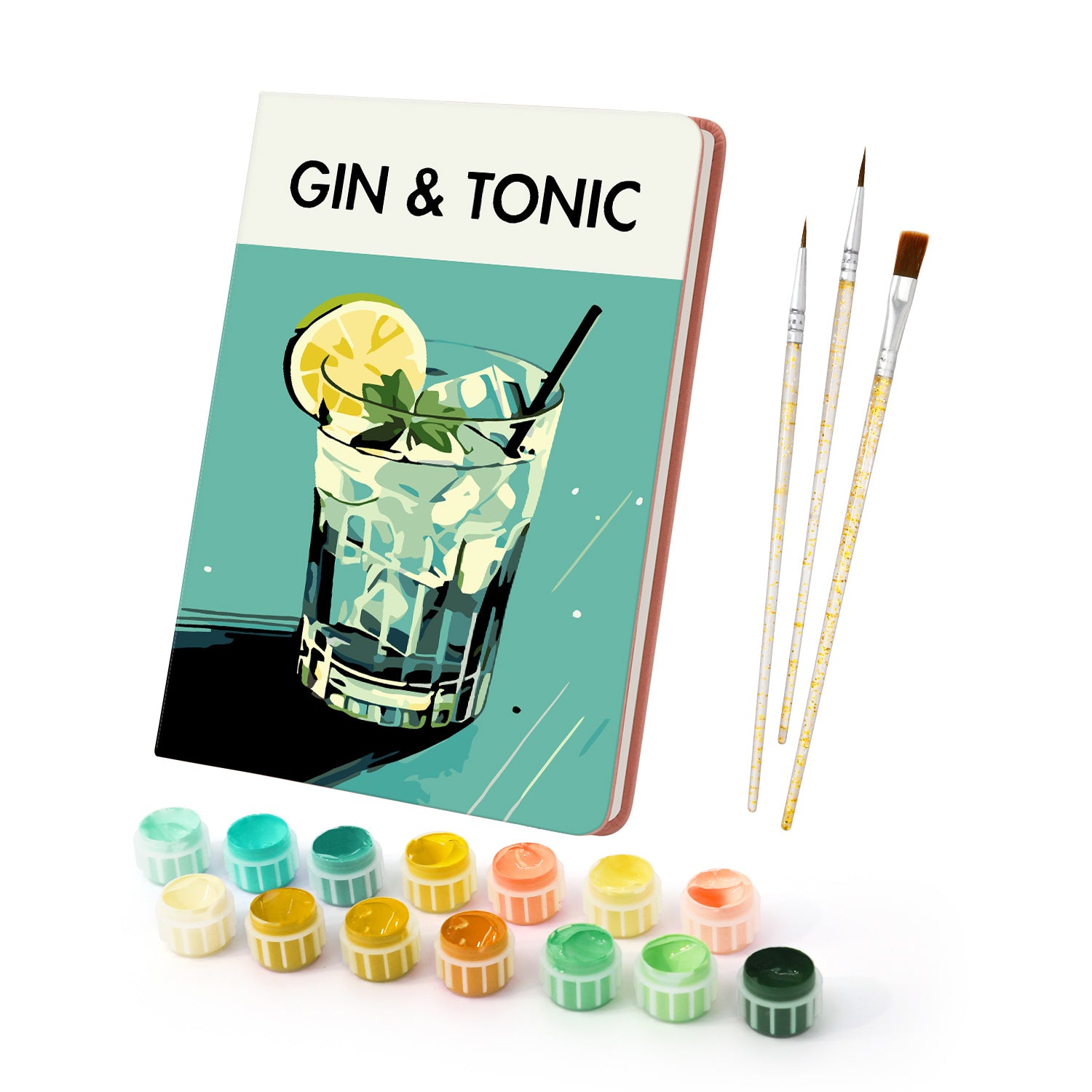 Cocktail Paint by Numbers Notebook - Gin & Tonic Free Shipping - Paintarthub