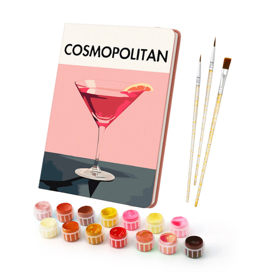 Cocktail Paint by Numbers Notebook - Cosmopolitan Free Shipping - Paintarthub