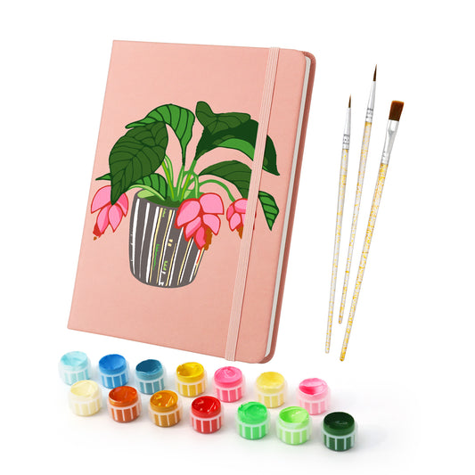 Plant Paint by Numbers Notebook - Shrimp Plant Free Shipping - Paintarthub