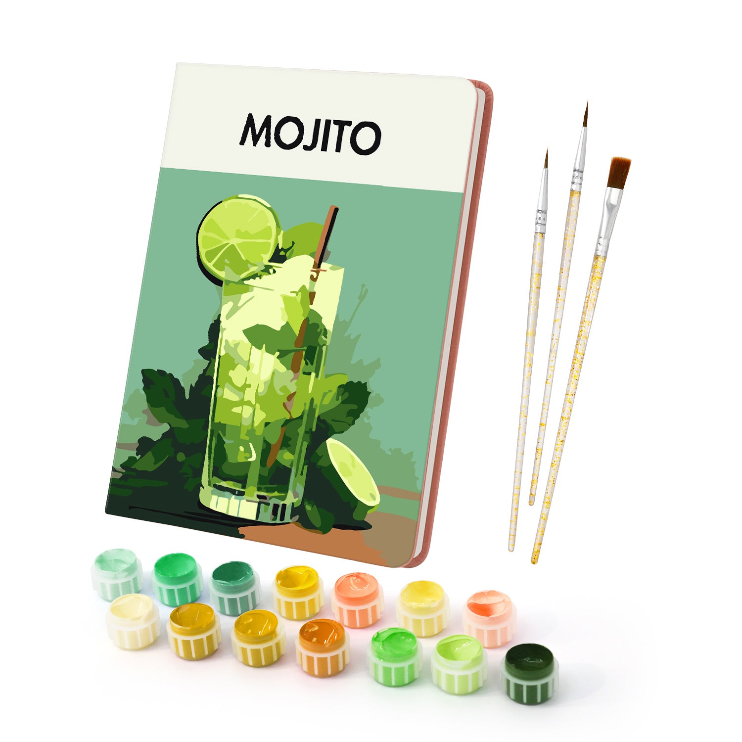 Cocktail Paint by Numbers Notebook - Mojito Free Shipping - Paintarthub