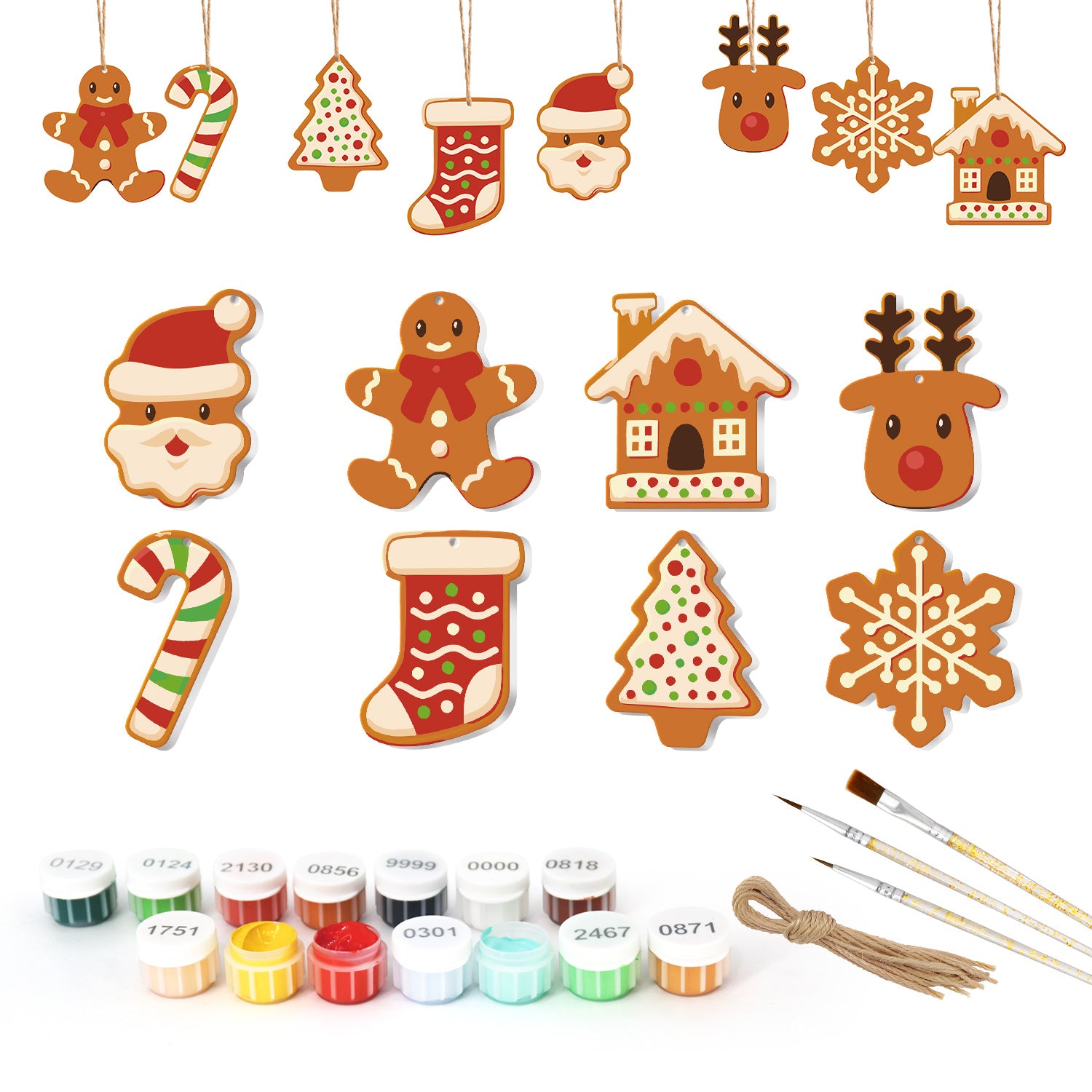 Classic Holiday Cheer – Christmas Ornament Paint by Numbers Kit (8pcs) Free Shipping - Paintarthub
