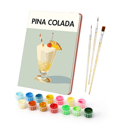 Cocktail Paint by Numbers Notebook - Pina Colada Free Shipping - Paintarthub