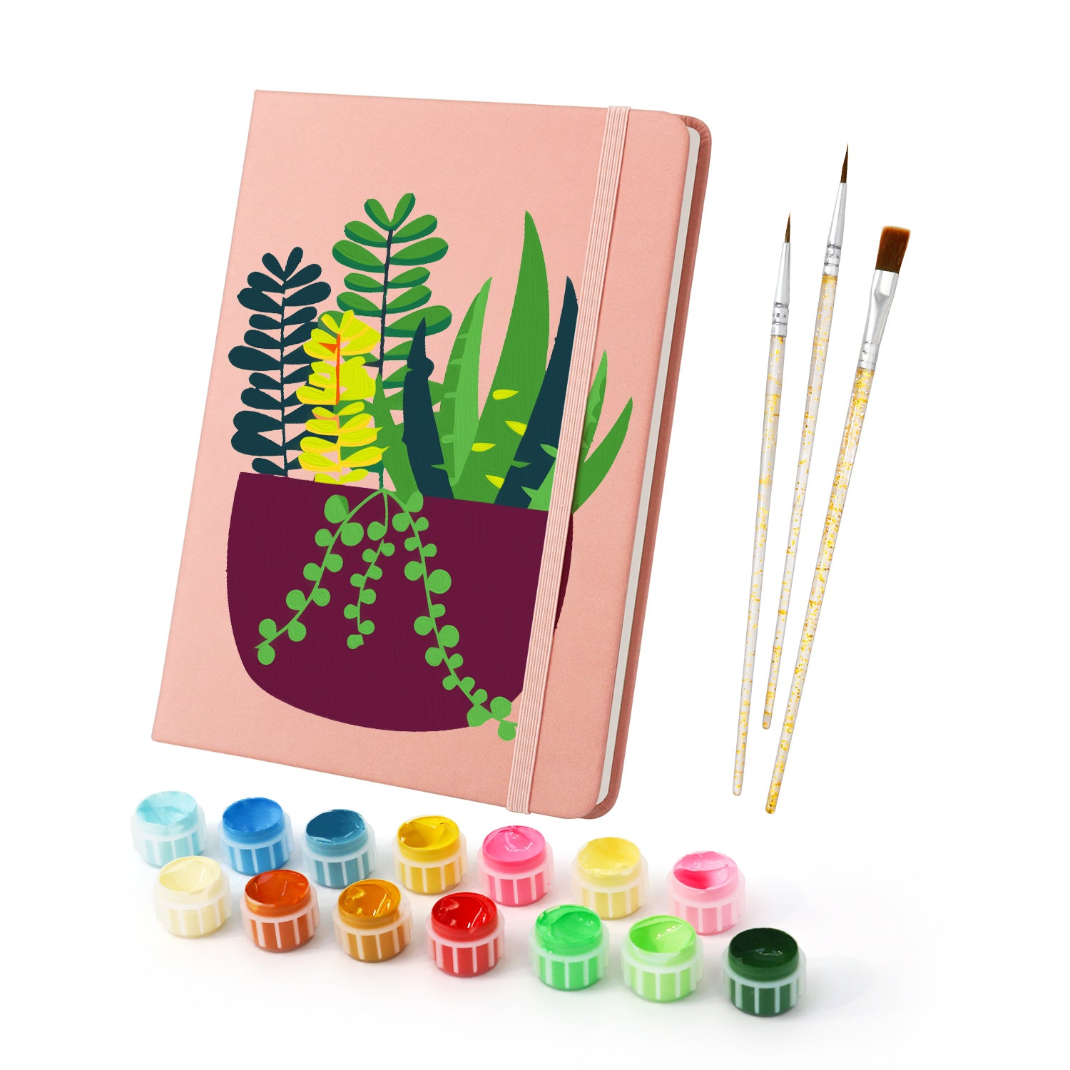 Plant Paint by Numbers Notebook - Succulent Arrangement Free Shipping - Paintarthub