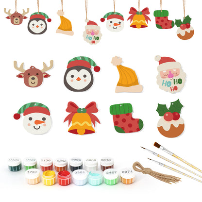 Polar Christmas Friends Paint by Numbers Ornament Kit (8pcs) Free Shipping - Paintarthub