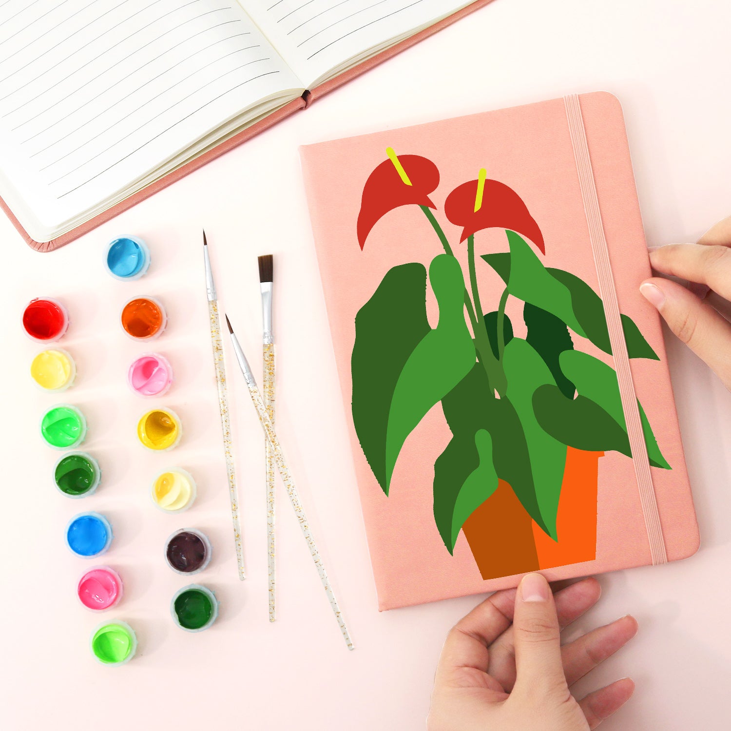 Plant Paint by Numbers Notebook - Anthurium Free Shipping - Paintarthub