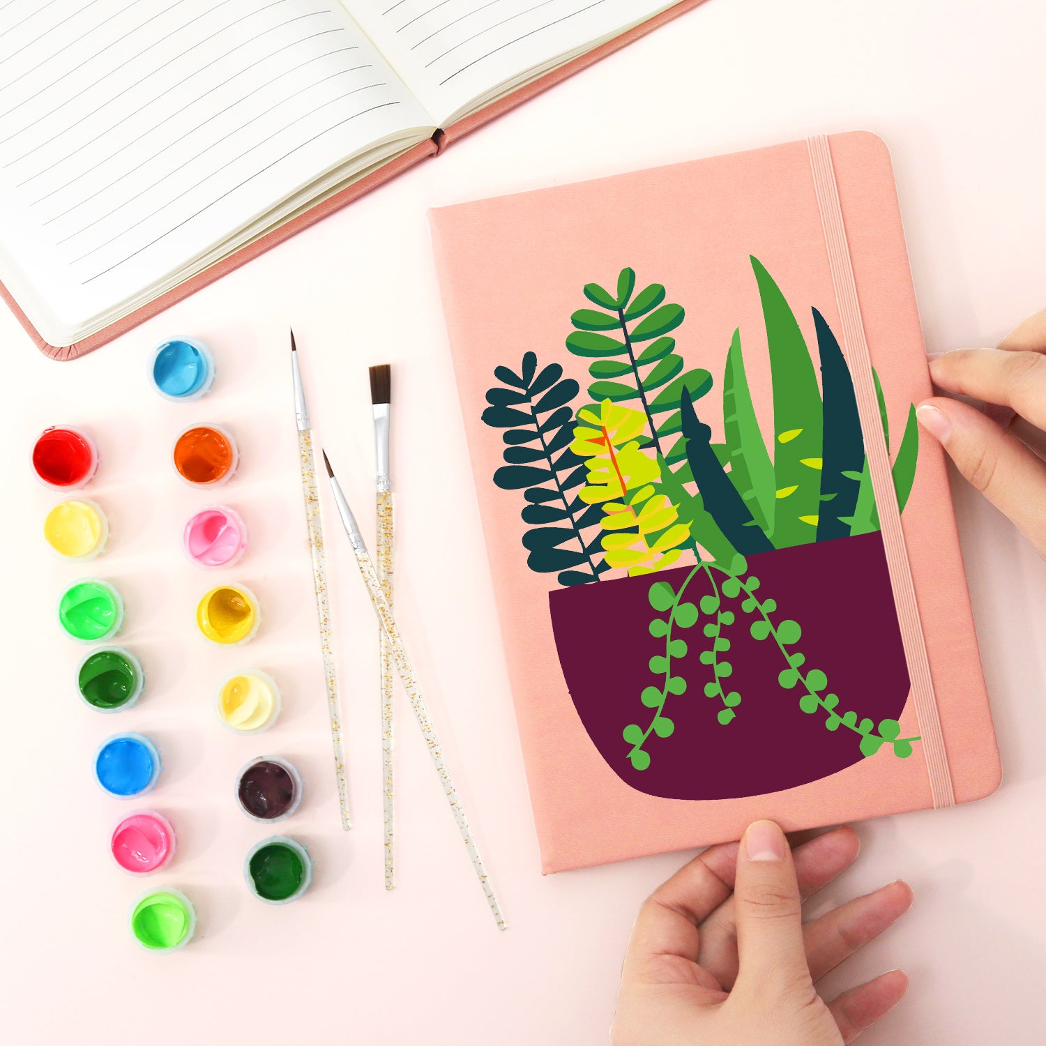 Plant Paint by Numbers Notebook - Succulent Arrangement Free Shipping - Paintarthub