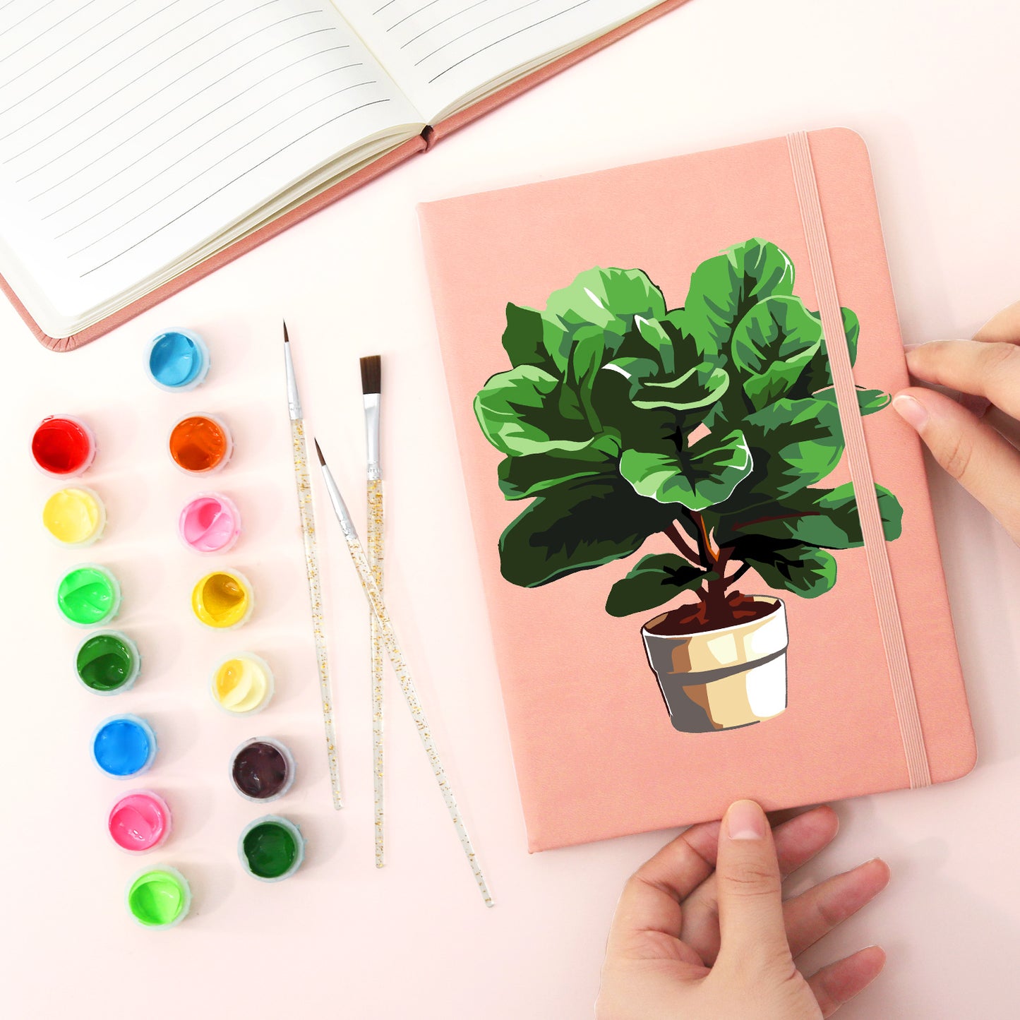 Plant Paint by Numbers Notebook - Fiddle Leaf Fig Free Shipping - Paintarthub