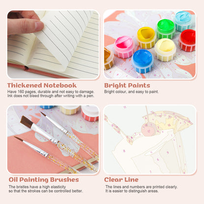 Cocktail Paint by Numbers Notebook - Pina Colada Free Shipping - Paintarthub