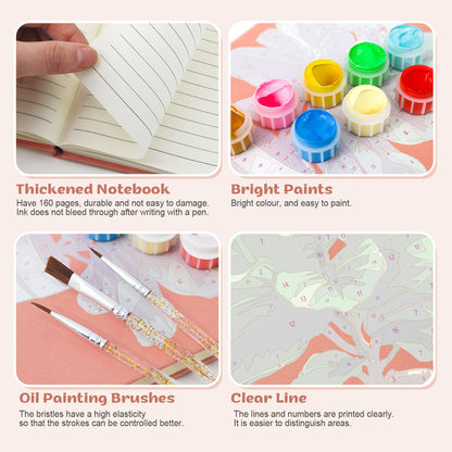 Plant Paint by Numbers Notebook - Fiddle Leaf Fig Free Shipping - Paintarthub