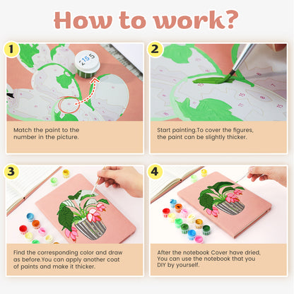 Plant Paint by Numbers Notebook - Shrimp Plant Free Shipping - Paintarthub