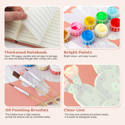 Plant Paint by Numbers Notebook - Flowering Cactus Free Shipping - Paintarthub